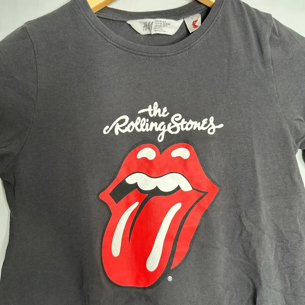 H&M Girl's Rolling Stones Long Sleeve A-Line Pocket Front Dress‎ Size 10
